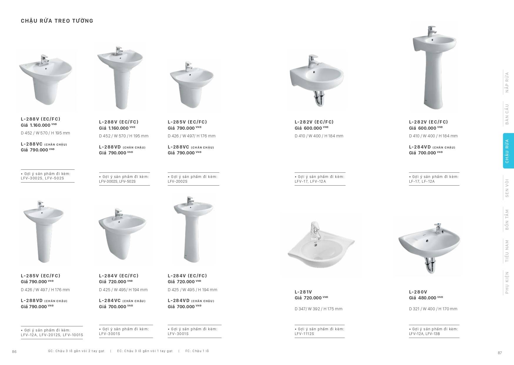 Thiết bị vệ sinh INAX Catalogue và Bảng giá mới nhất 2024 /Page 43